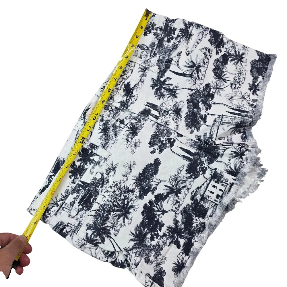 Tory‎ Burch Toile De Jouy Scenic Print Denim Shorts Navy Size 31 21151219 S1